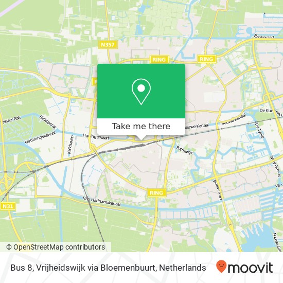 Bus 8, Vrijheidswijk via Bloemenbuurt kaart