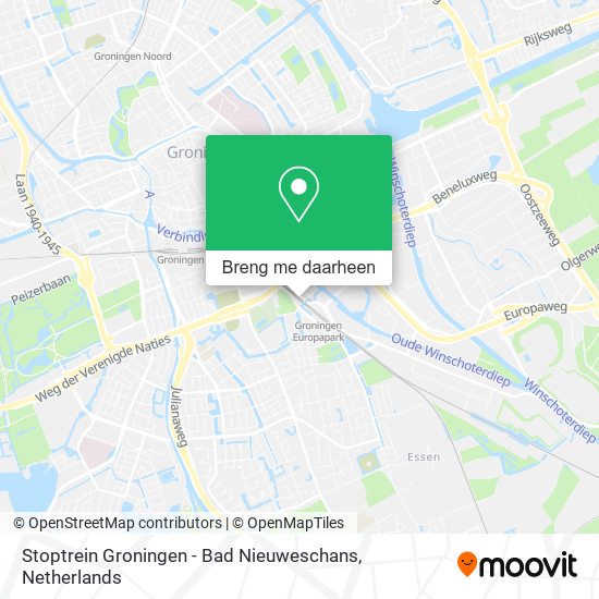 Stoptrein Groningen - Bad Nieuweschans kaart