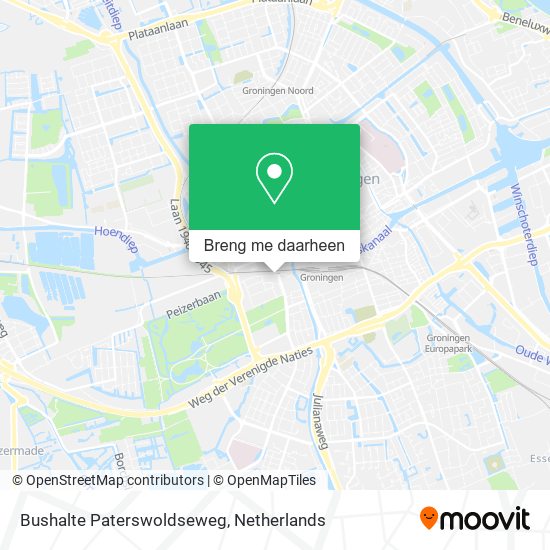 Bushalte Paterswoldseweg kaart