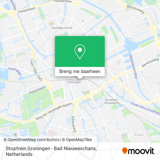 Stoptrein Groningen - Bad Nieuweschans kaart