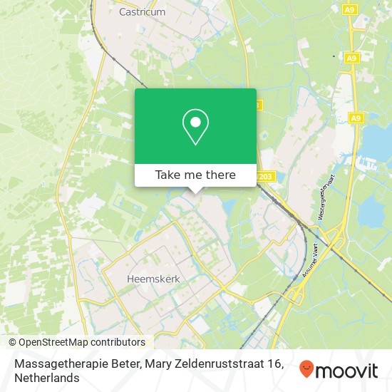 Massagetherapie Beter, Mary Zeldenruststraat 16 kaart