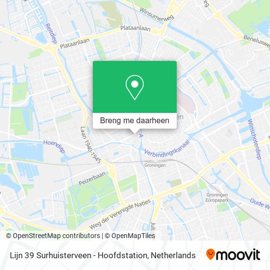 Lijn 39 Surhuisterveen - Hoofdstation kaart
