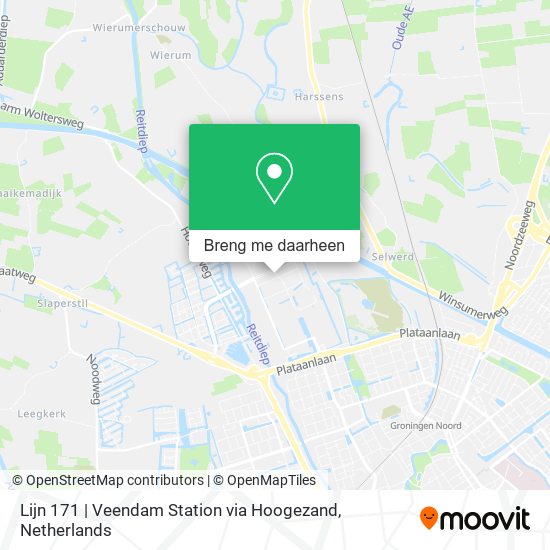 Lijn 171 | Veendam Station via Hoogezand kaart