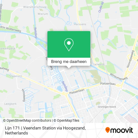 Lijn 171 | Veendam Station via Hoogezand kaart