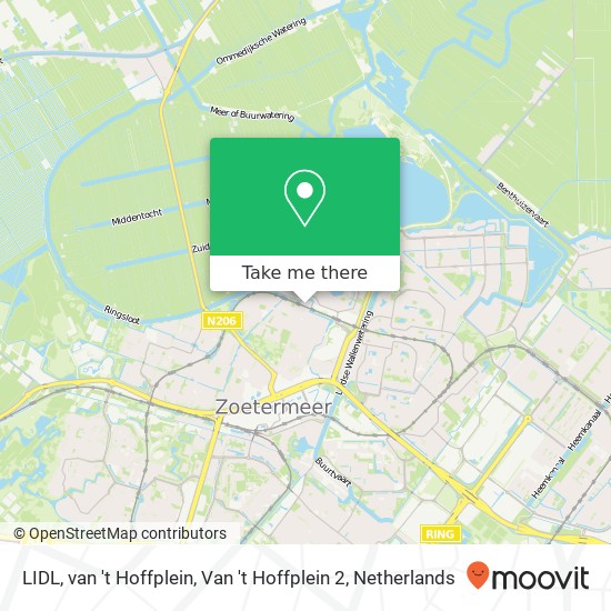 LIDL, van 't Hoffplein, Van 't Hoffplein 2 kaart