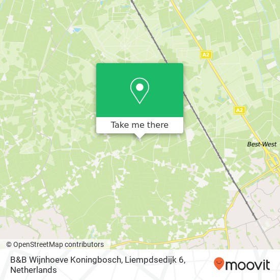 B&B Wijnhoeve Koningbosch, Liempdsedijk 6 kaart