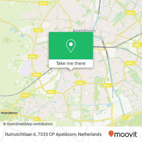 Ruimzichtlaan 6, 7335 CP Apeldoorn kaart