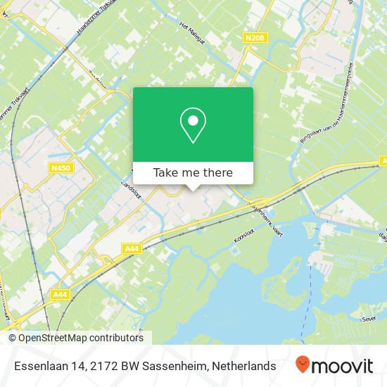 Essenlaan 14, 2172 BW Sassenheim kaart