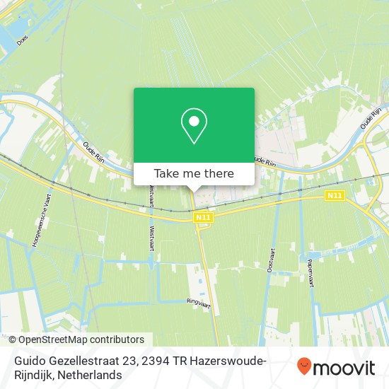 Guido Gezellestraat 23, 2394 TR Hazerswoude-Rijndijk kaart