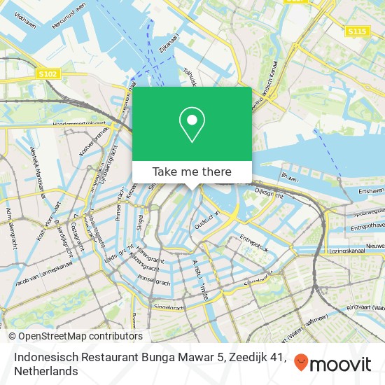 Indonesisch Restaurant Bunga Mawar 5, Zeedijk 41 kaart