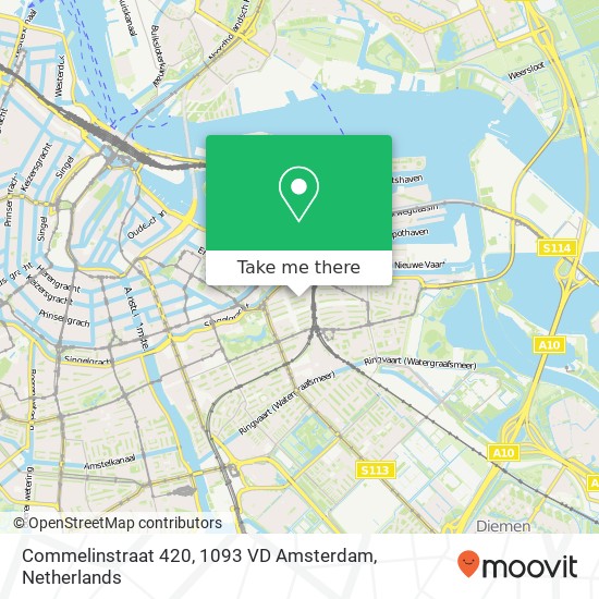 Commelinstraat 420, 1093 VD Amsterdam kaart