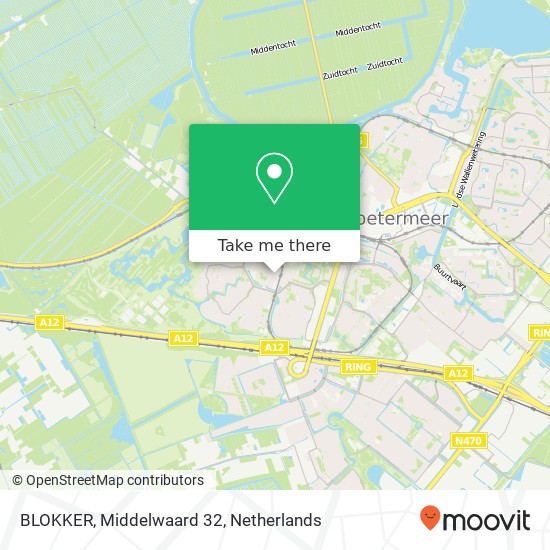 BLOKKER, Middelwaard 32 kaart