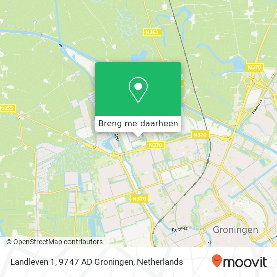 Landleven 1, 9747 AD Groningen kaart