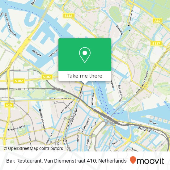 Bak Restaurant, Van Diemenstraat 410 kaart