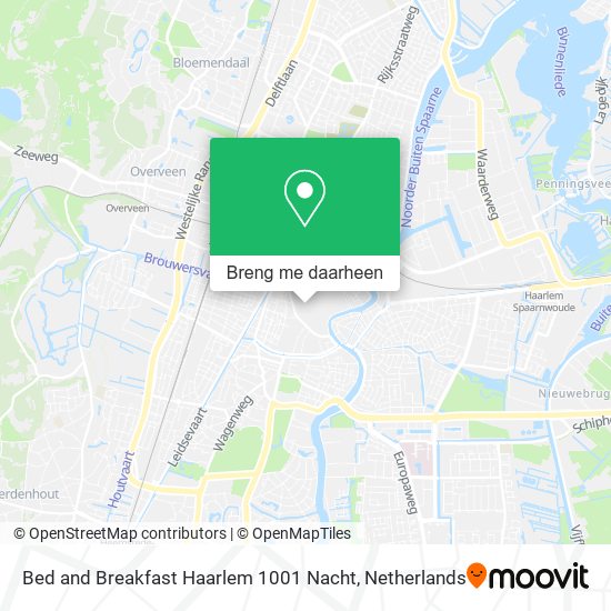 Bed and Breakfast Haarlem 1001 Nacht kaart