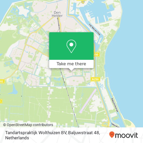 Tandartspraktijk Wolthuizen BV, Baljuwstraat 48 kaart