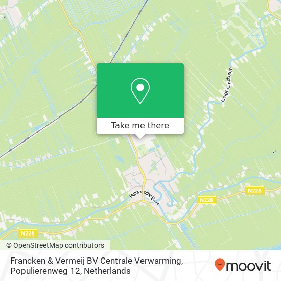 Francken & Vermeij BV Centrale Verwarming, Populierenweg 12 kaart