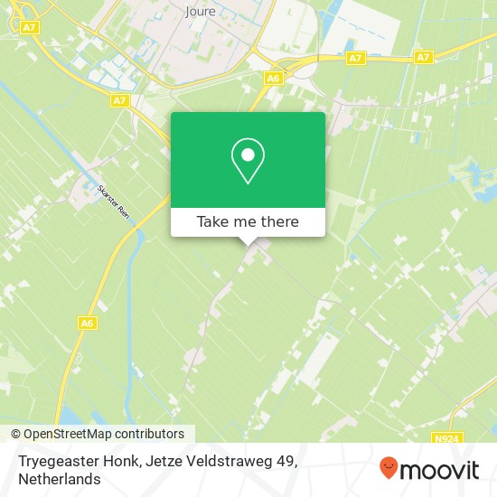 Tryegeaster Honk, Jetze Veldstraweg 49 kaart