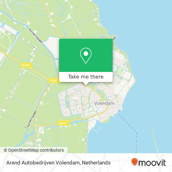 Arend Autobedrijven Volendam kaart