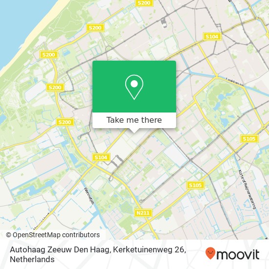 Autohaag Zeeuw Den Haag, Kerketuinenweg 26 kaart