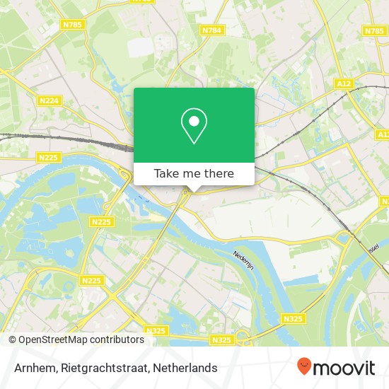 Arnhem, Rietgrachtstraat kaart