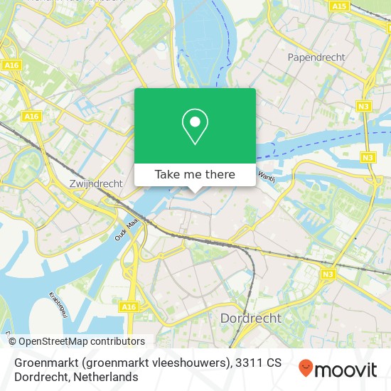 Groenmarkt (groenmarkt vleeshouwers), 3311 CS Dordrecht kaart