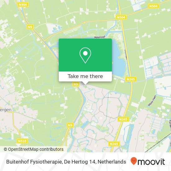 Buitenhof Fysiotherapie, De Hertog 14 kaart