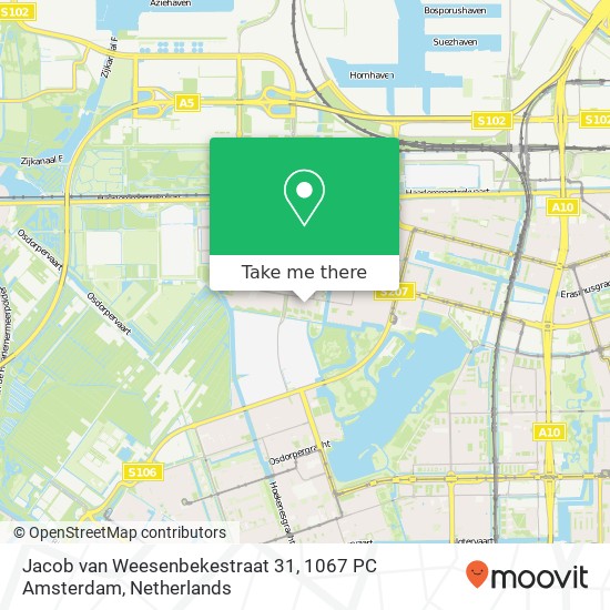 Jacob van Weesenbekestraat 31, 1067 PC Amsterdam kaart
