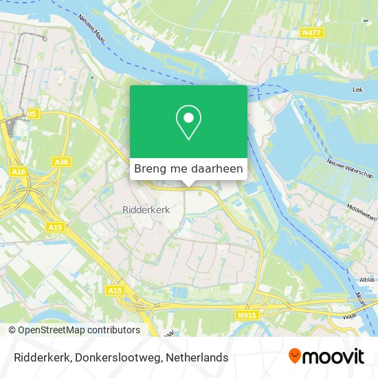 Ridderkerk, Donkerslootweg kaart