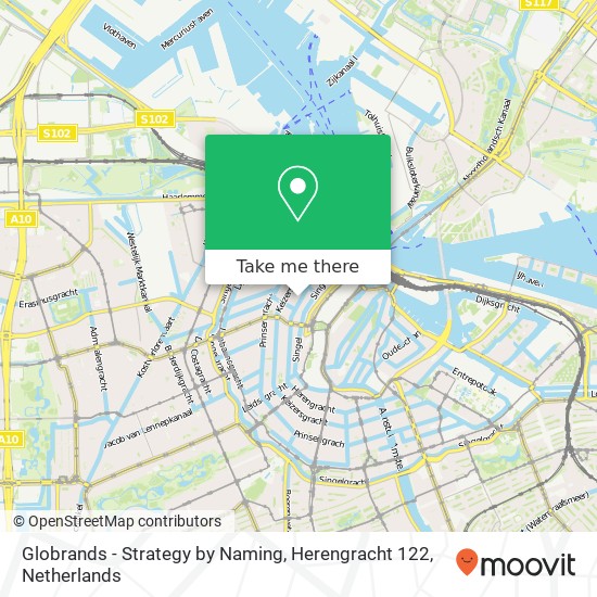 Globrands - Strategy by Naming, Herengracht 122 kaart