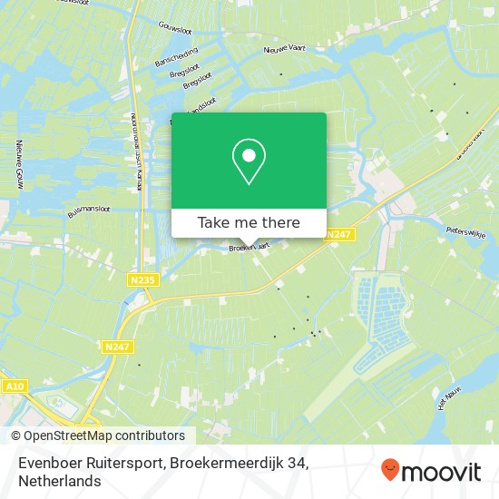 Evenboer Ruitersport, Broekermeerdijk 34 kaart