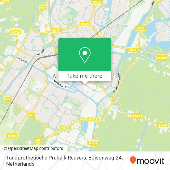 Tandprothetische Praktijk Reuvers, Edisonweg 24 kaart