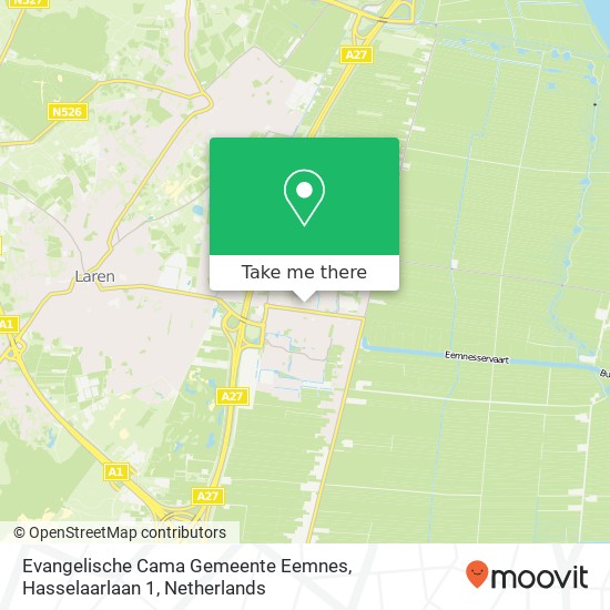Evangelische Cama Gemeente Eemnes, Hasselaarlaan 1 kaart