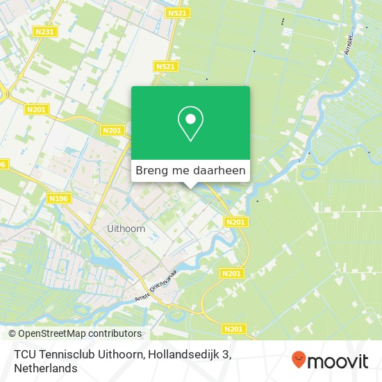 TCU Tennisclub Uithoorn, Hollandsedijk 3 kaart