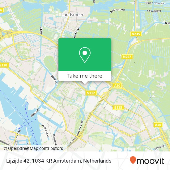 Lijzijde 42, 1034 KR Amsterdam kaart