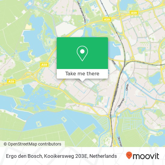 Ergo den Bosch, Kooikersweg 203E kaart