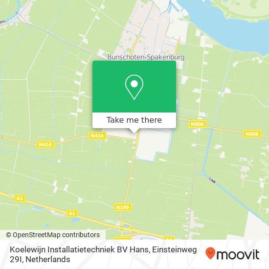 Koelewijn Installatietechniek BV Hans, Einsteinweg 29I kaart