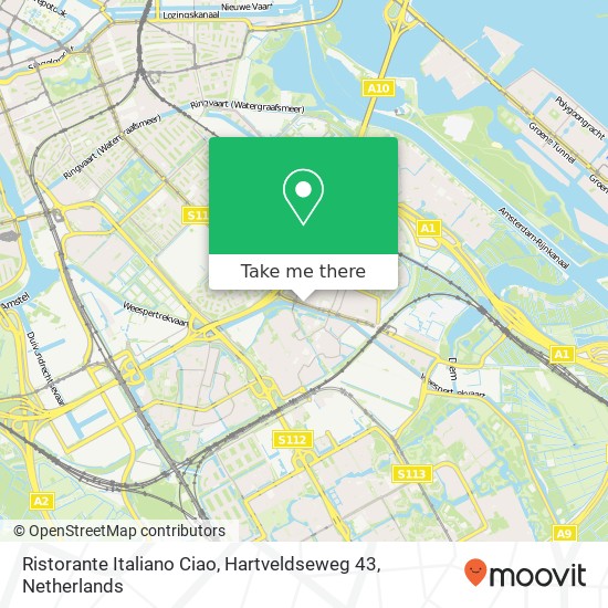 Ristorante Italiano Ciao, Hartveldseweg 43 kaart