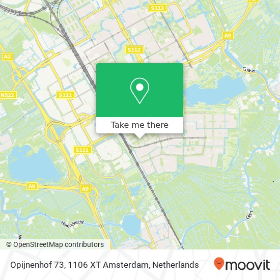 Opijnenhof 73, 1106 XT Amsterdam kaart