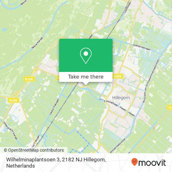 Wilhelminaplantsoen 3, 2182 NJ Hillegom kaart