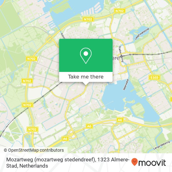 Mozartweg (mozartweg stedendreef), 1323 Almere-Stad kaart