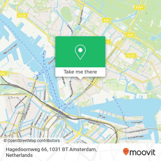 Hagedoornweg 66, 1031 BT Amsterdam kaart
