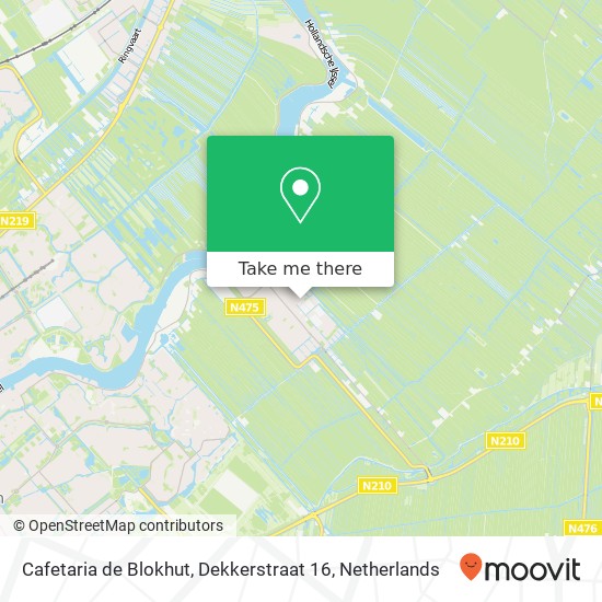 Cafetaria de Blokhut, Dekkerstraat 16 kaart