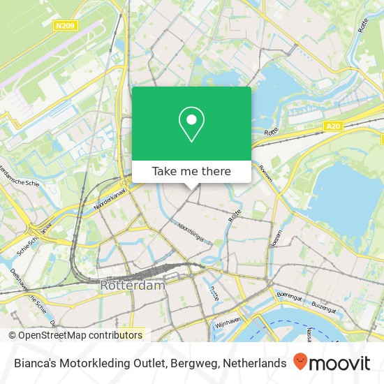 Bianca's Motorkleding Outlet, Bergweg kaart