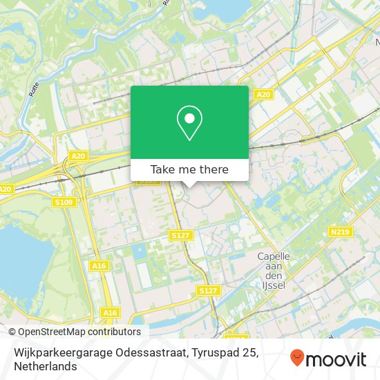 Wijkparkeergarage Odessastraat, Tyruspad 25 kaart