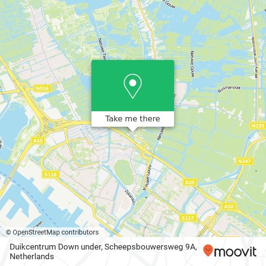 Duikcentrum Down under, Scheepsbouwersweg 9A kaart