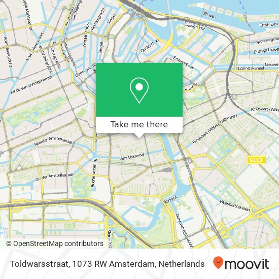 Toldwarsstraat, 1073 RW Amsterdam kaart