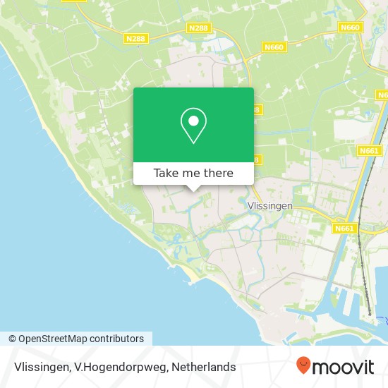 Vlissingen, V.Hogendorpweg kaart