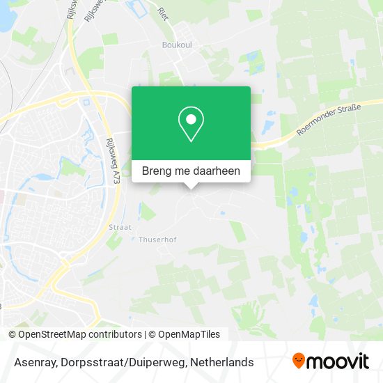 Asenray, Dorpsstraat/Duiperweg kaart