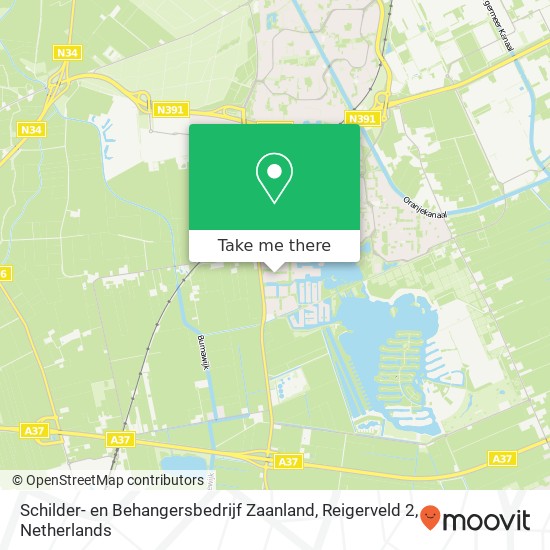 Schilder- en Behangersbedrijf Zaanland, Reigerveld 2 kaart